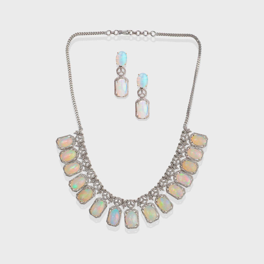 Opal and Diamond Necklace