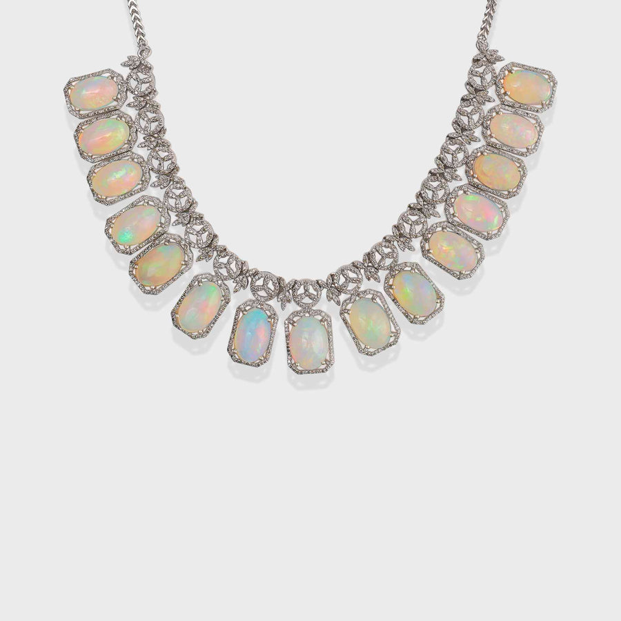 Opal and Diamond Necklace