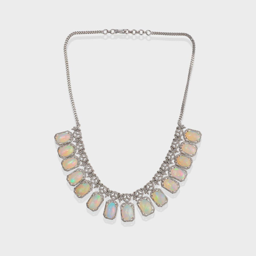 Opal and Diamond Necklace