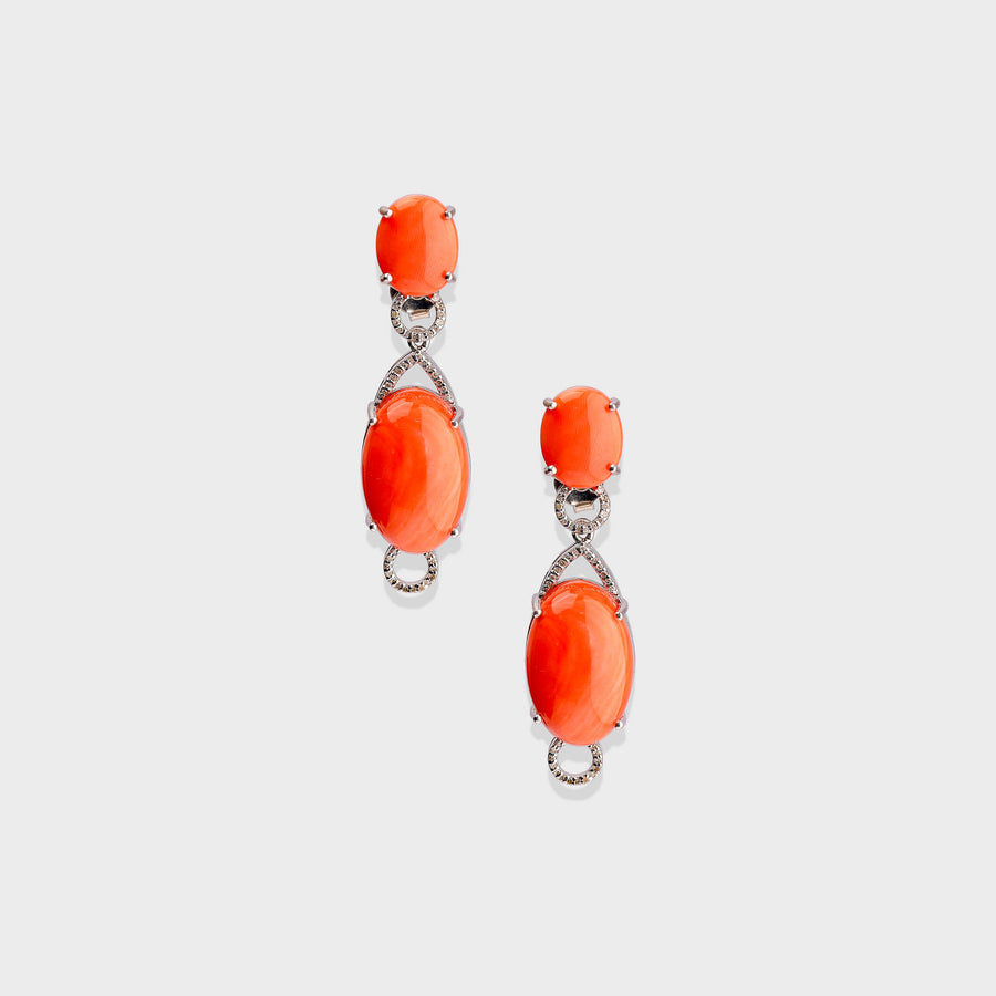Coral and Diamond Necklace