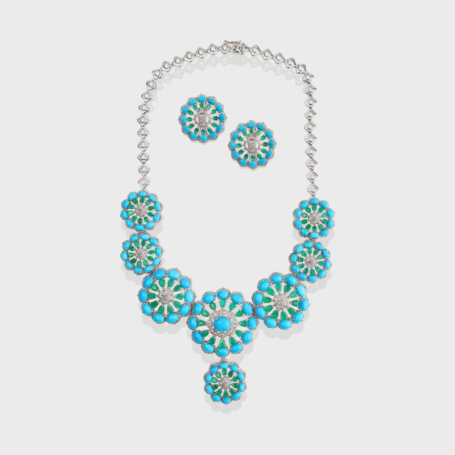 Turquoise and Diamond Necklace