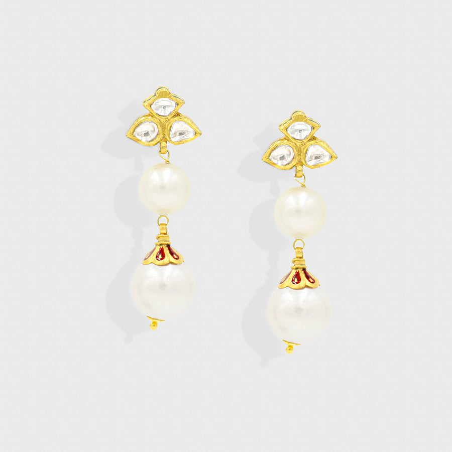 Jemisha Pearl and Diamond Earrings