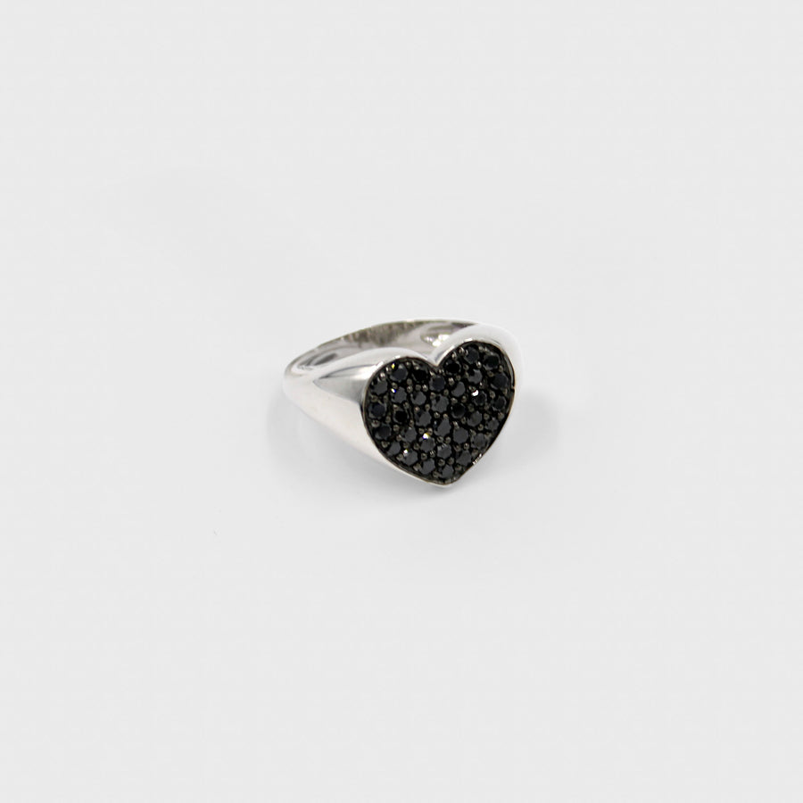 Heart Black Diamond Ring - Default Title (R6339-BL)