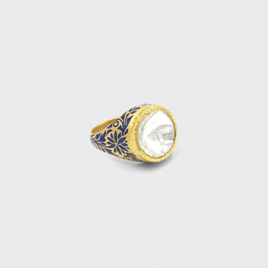 Surmya Enamelled Diamond Ring - Default Title (RAJRG0071)