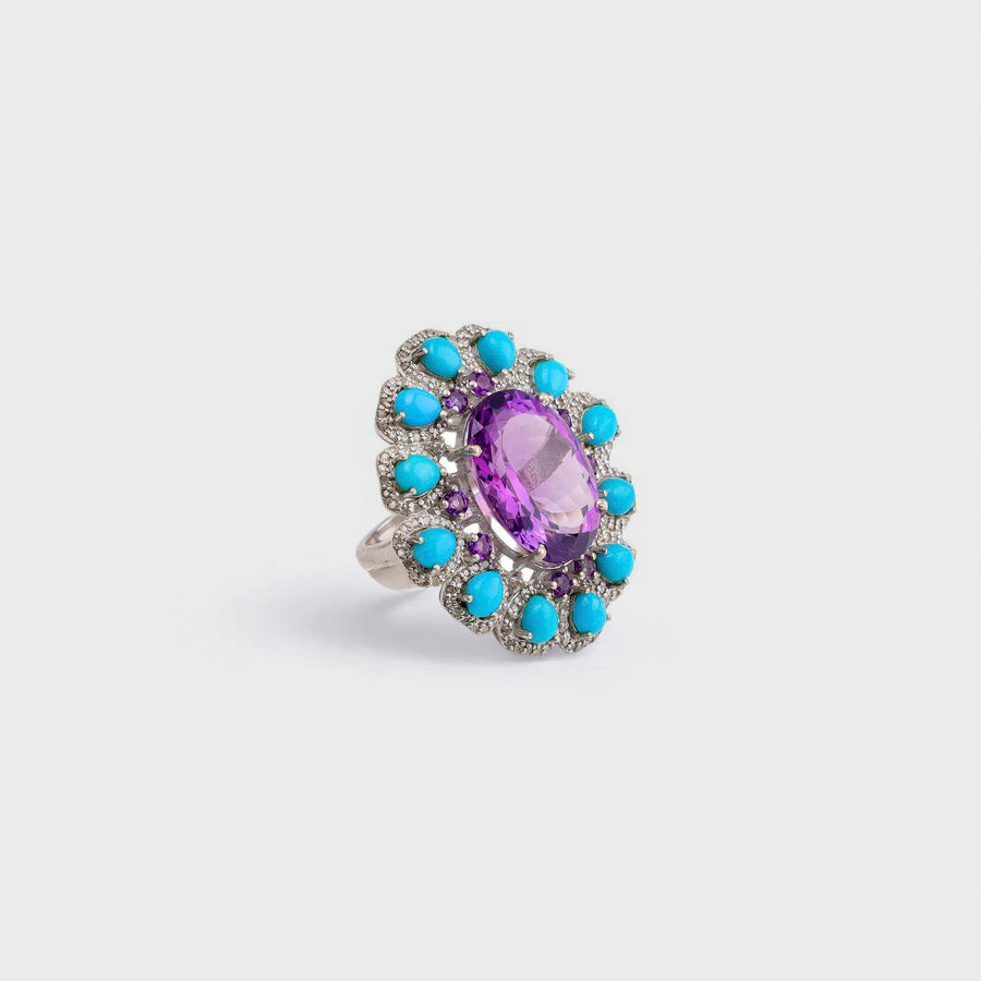 Turquoise and Diamond Ring
