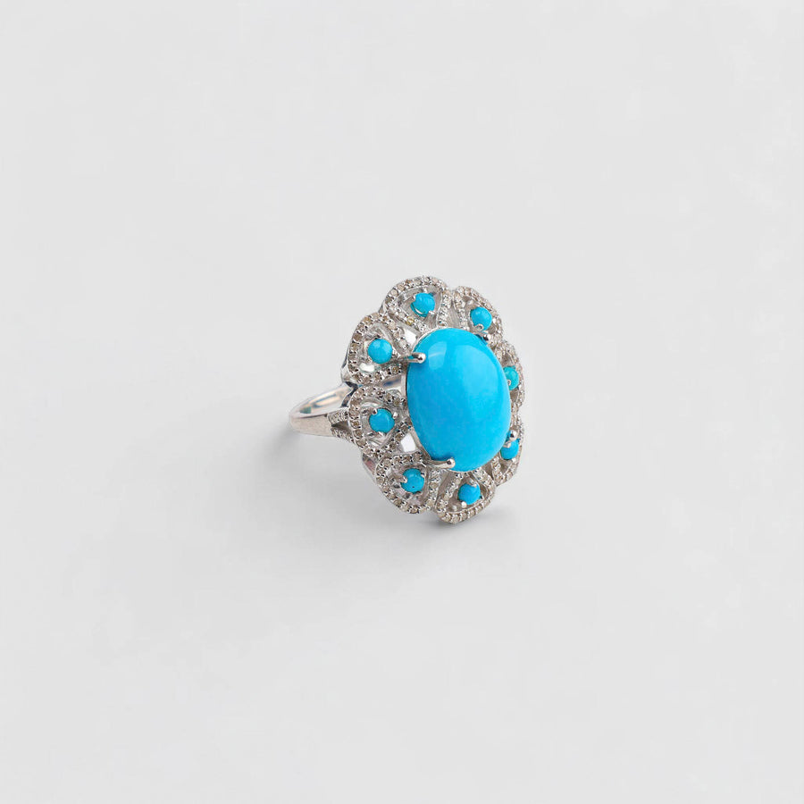 Turquoise and Diamond Ring