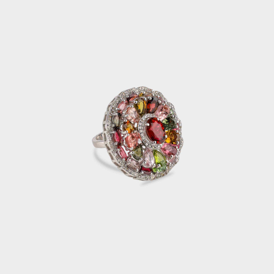 Tourmaline and Diamond Ring