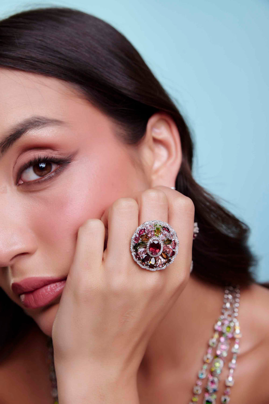 Tourmaline and Diamond Ring