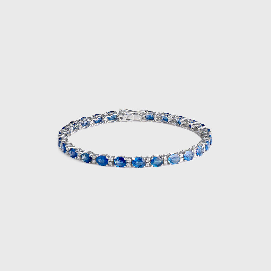 Zoya Blue Sapphire and Diamond Tennis Bracelet