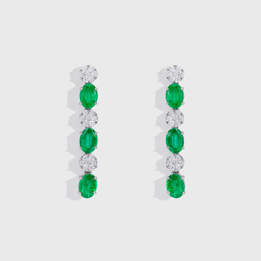 Ryka Emerald and Diamond Earrings