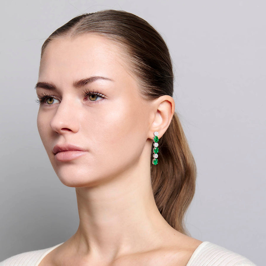 Ryka Emerald and Diamond Earrings