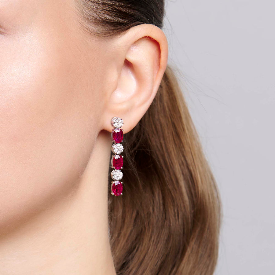 Ryka Ruby and Diamond Earrings