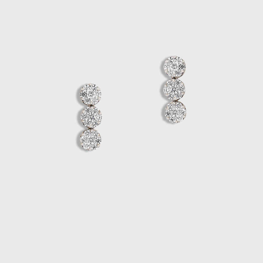 Ryka Three Drops Diamond Earrings