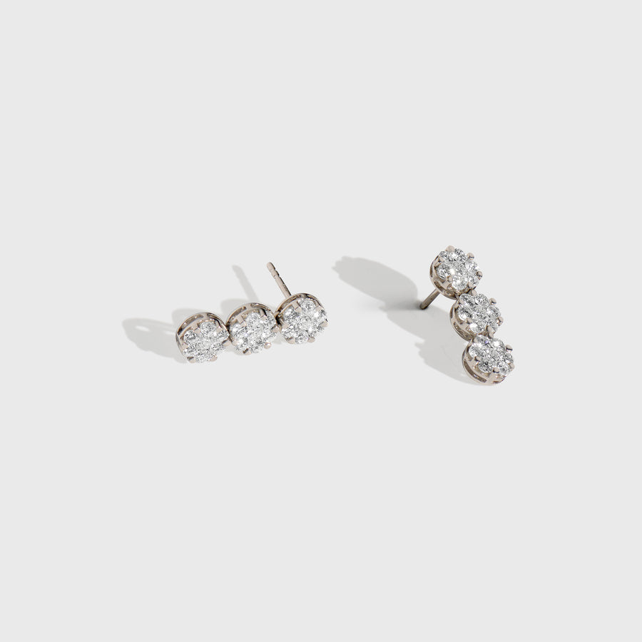 Ryka Three Drops Diamond Earrings