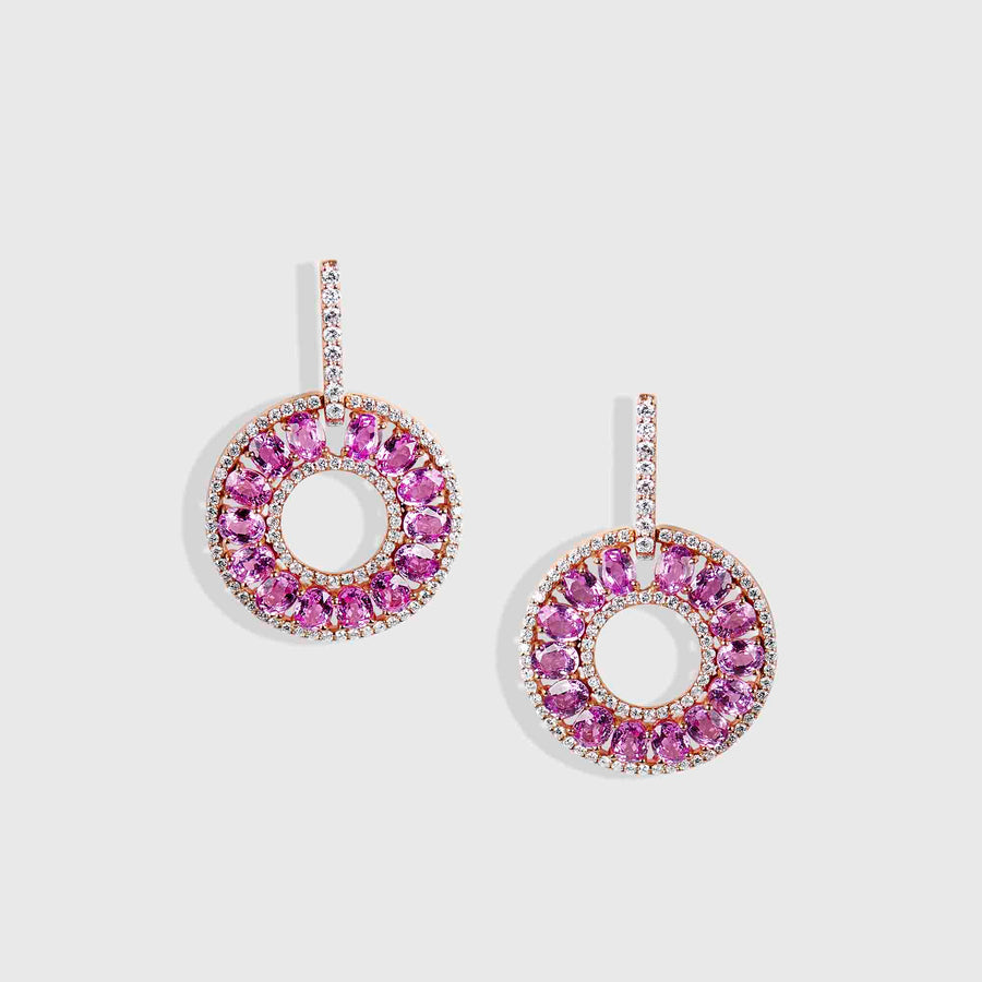 Herish Pink Sapphire and Diamond Earrings