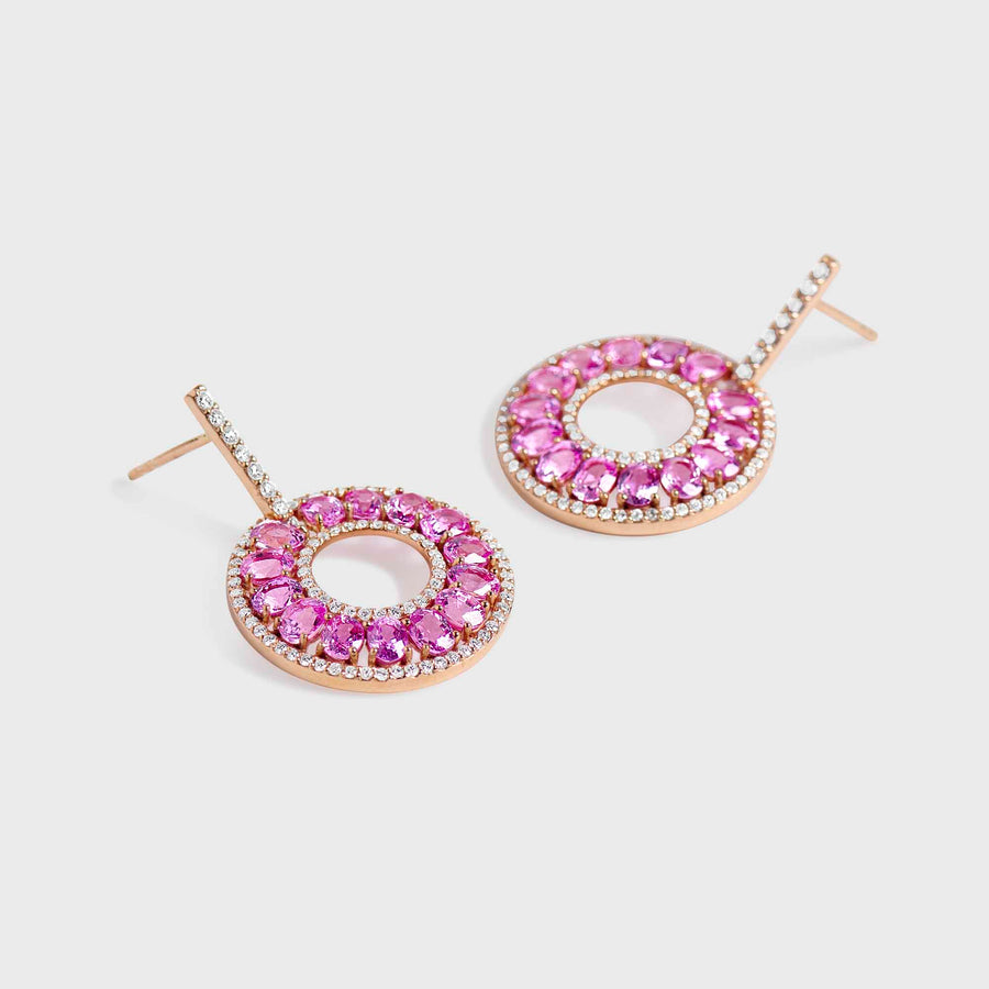 Herish Pink Sapphire and Diamond Earrings