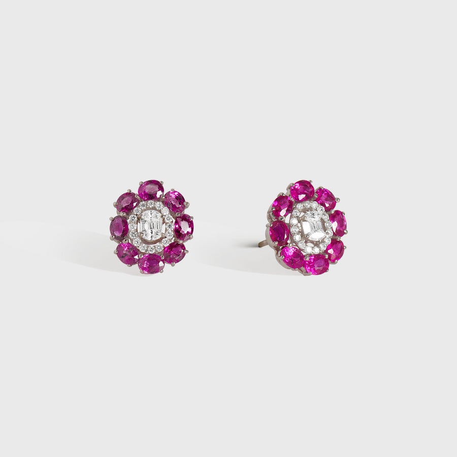 Padman Diamond and Ruby Earrings