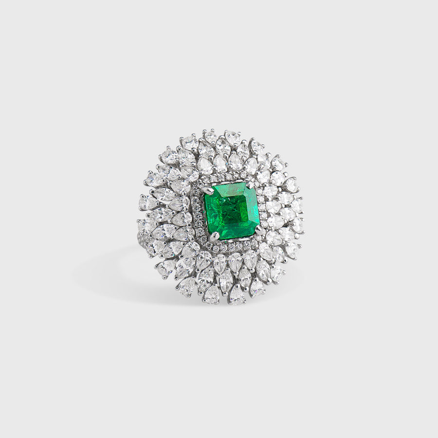 Advika Emerald and Diamond Ring