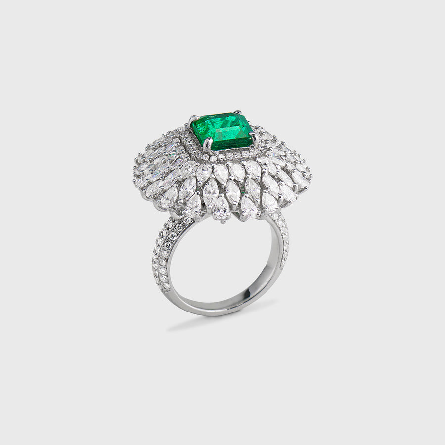 Advika Emerald and Diamond Ring