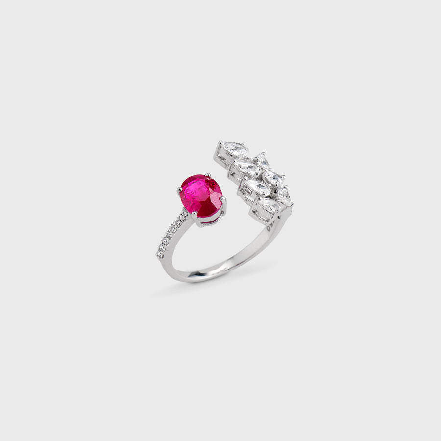 Aayushi Ruby and Diamond Ring