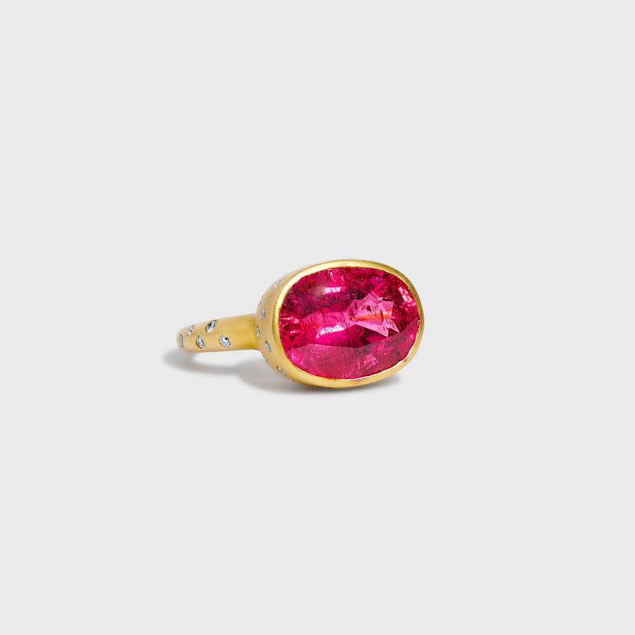 Harikiran Pink Tourmaline and Diamond Ring