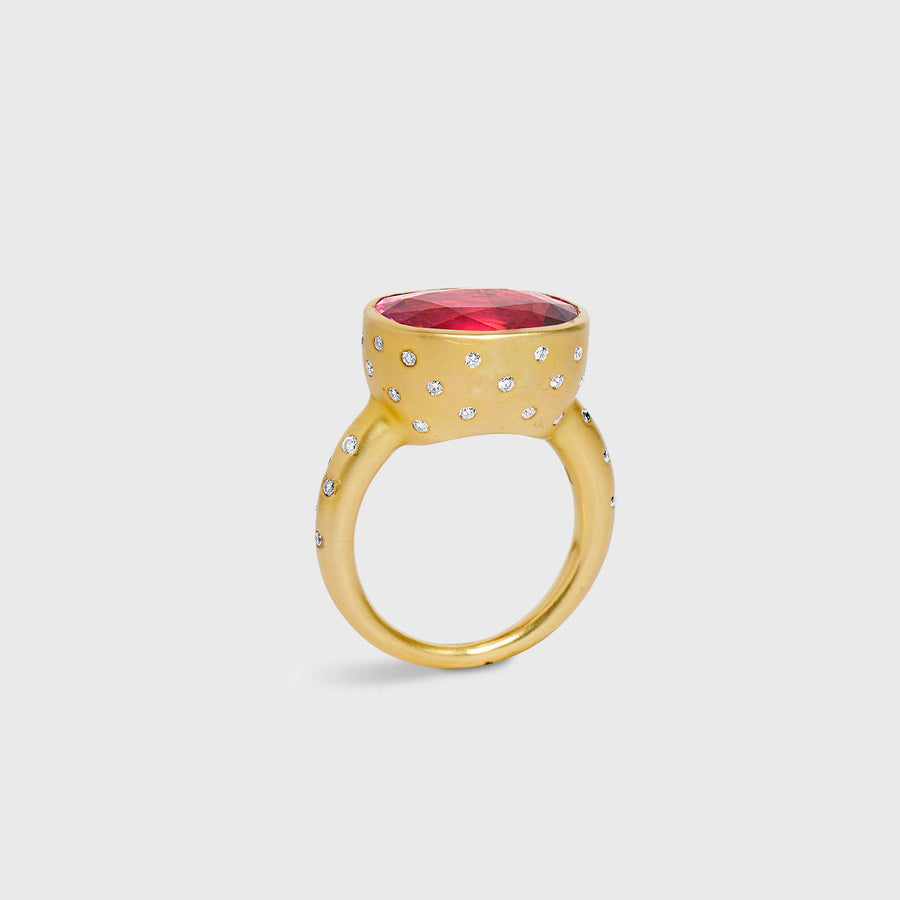 Harikiran Pink Tourmaline and Diamond Ring