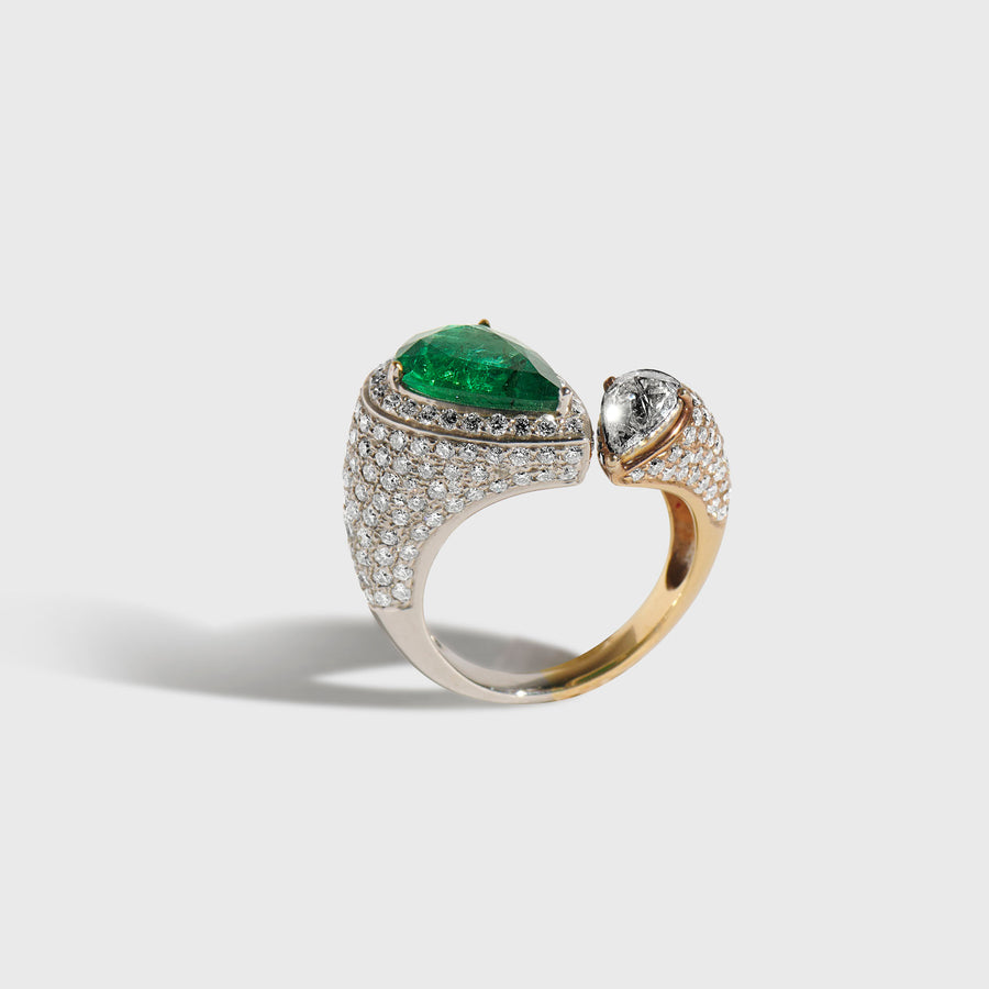 Jayesh Emerald and Diamond Ring
