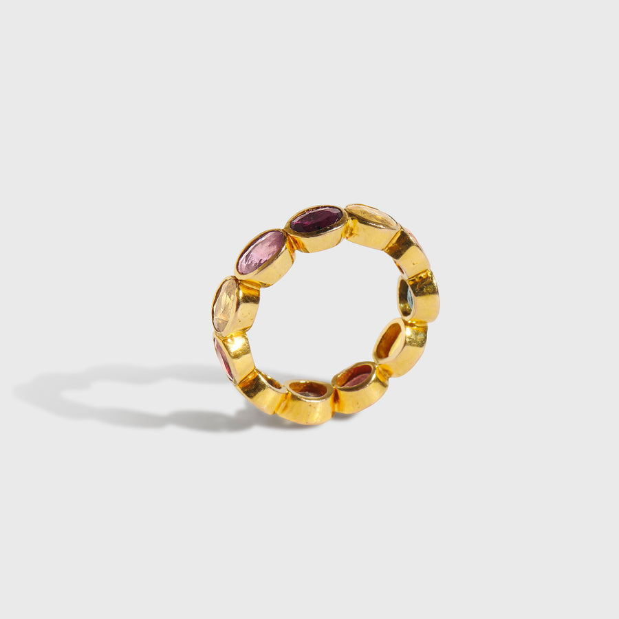 Dhairya Multicolor Tourmaline Band Ring
