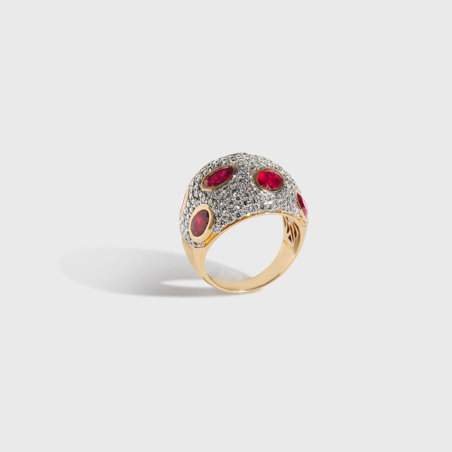 Lohith Spinel and Diamond Ring