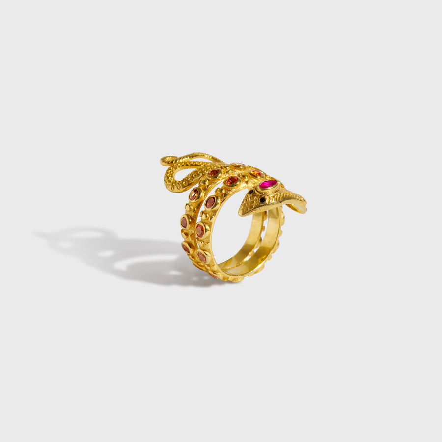 Bhujanga Orange Sapphire Ring