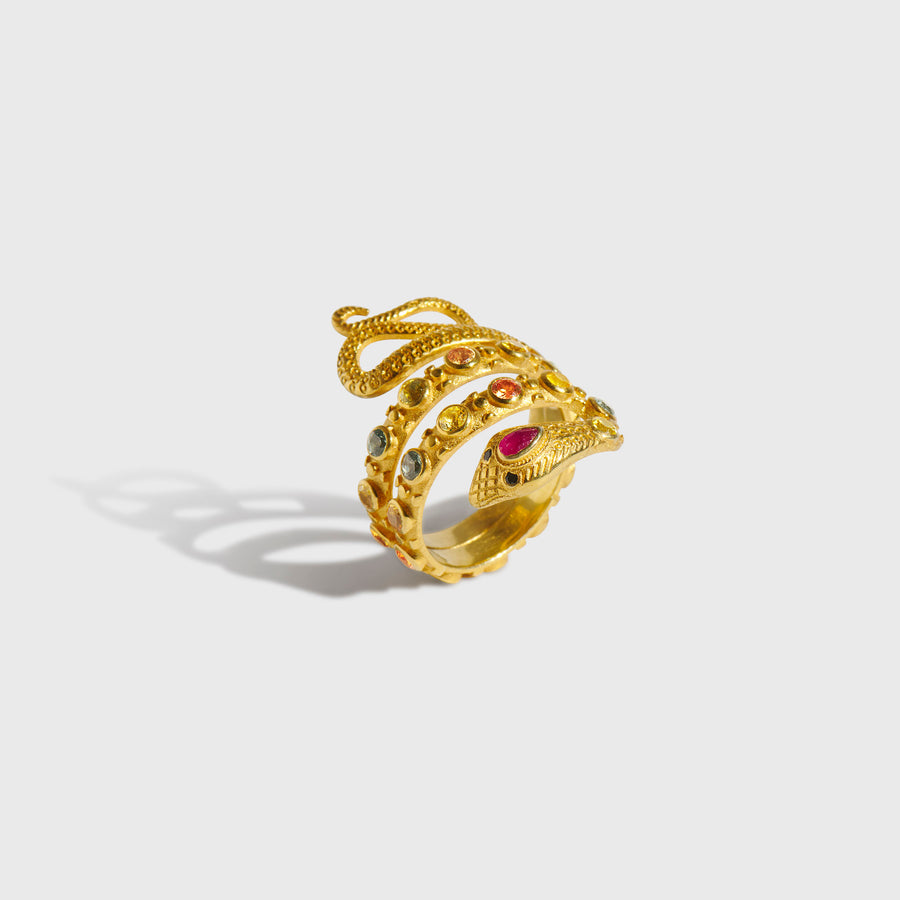 Bhujanga Multicolor Sapphire Ring