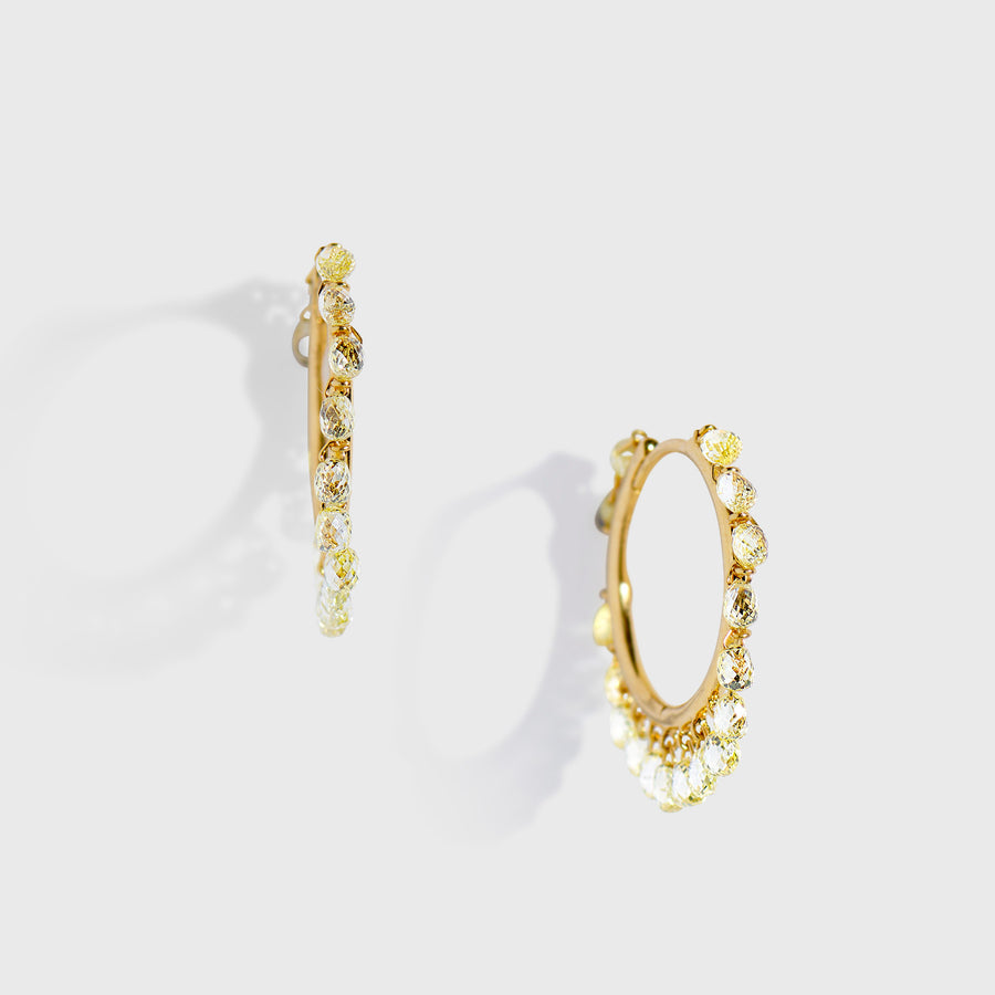 Kailash Yellow Gold Diamond Hoop Earrings
