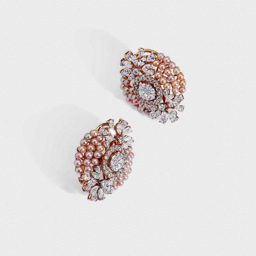 Ayush Pearl and Diamond Earrings