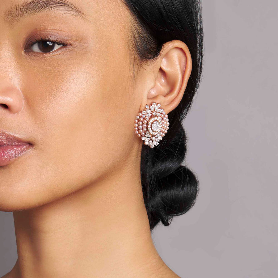 Ayush Pearl and Diamond Earrings