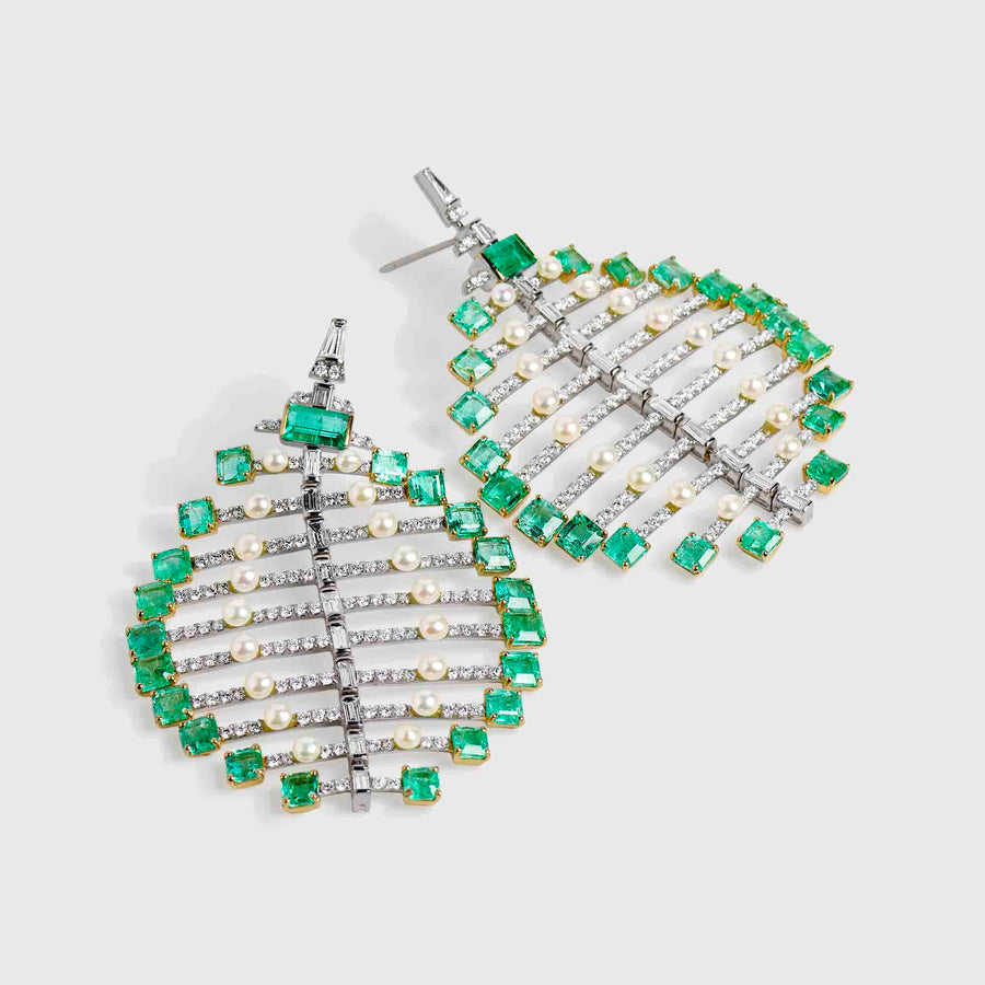Tulsi Emerald and Diamond Earrings