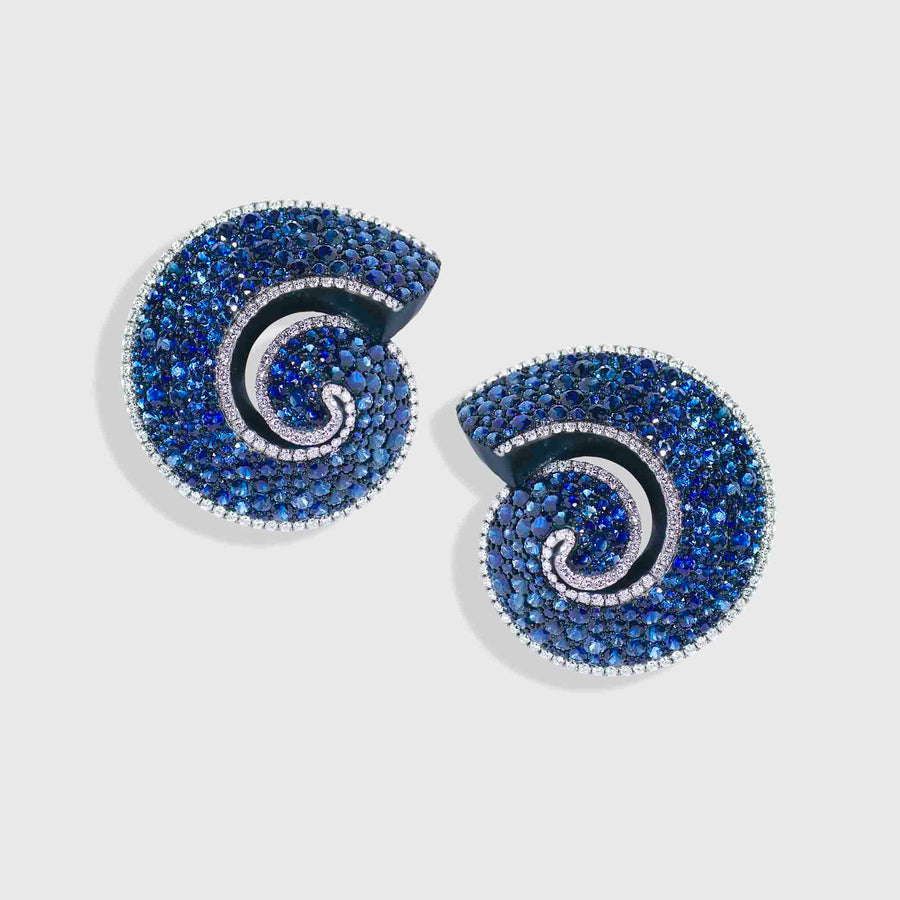 Sipa Blue Sapphire and Diamond Earrings