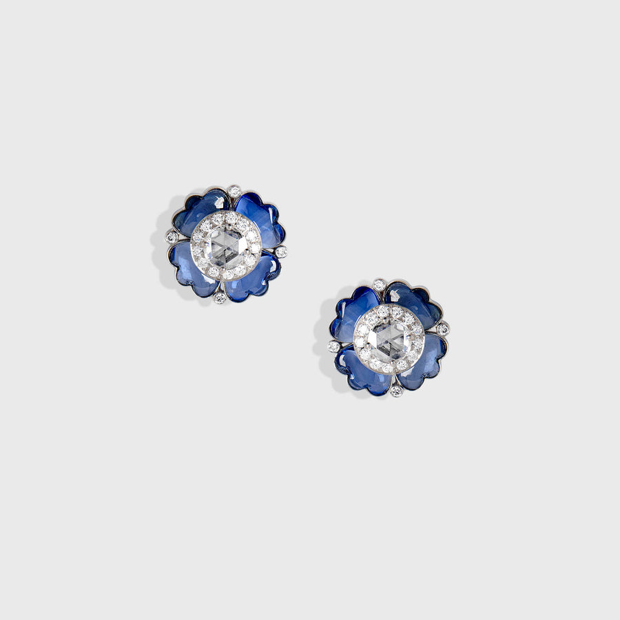 Aaina Blue Sapphire and Diamond Earrings