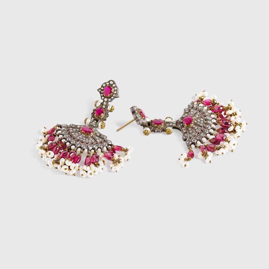 Ruby Fan Earrings