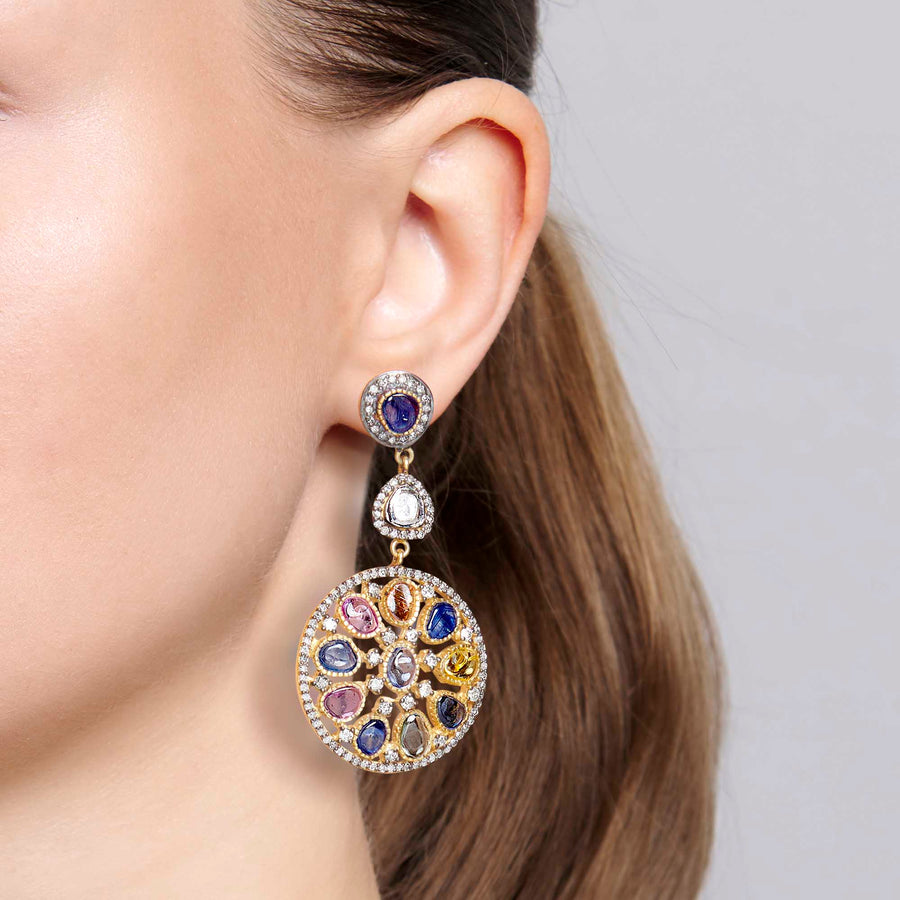 Udisha Multicolor Sapphire Earrings