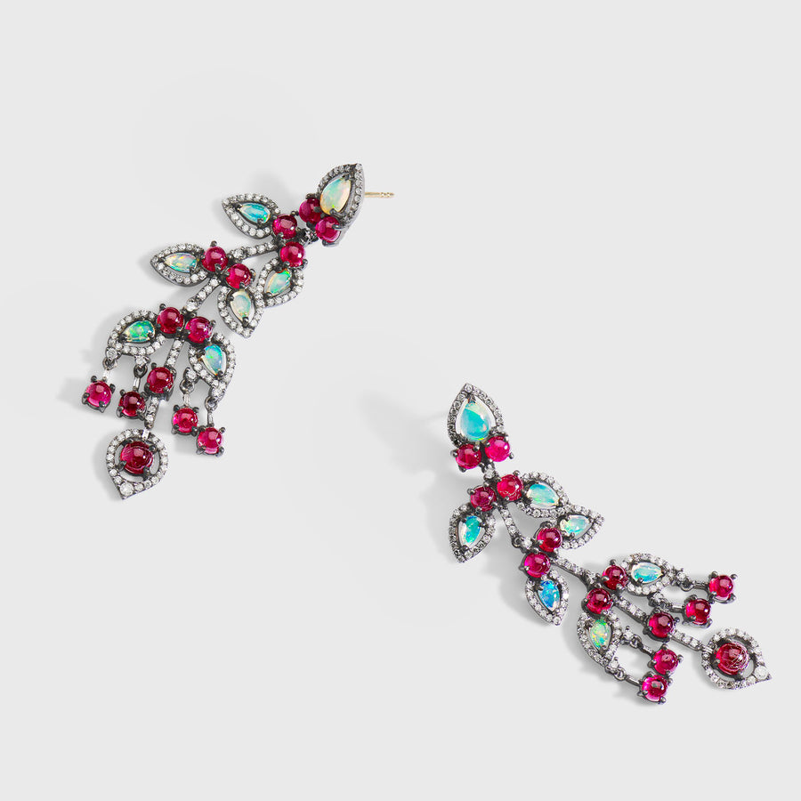 Bhakti Ruby and Opal Earrings