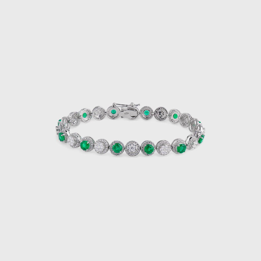 Charul Diamond and Emerald Tennis Bracelet