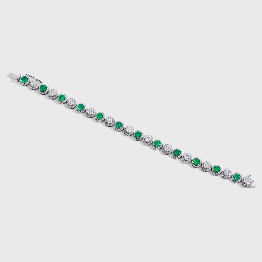 Charul Diamond and Emerald Tennis Bracelet