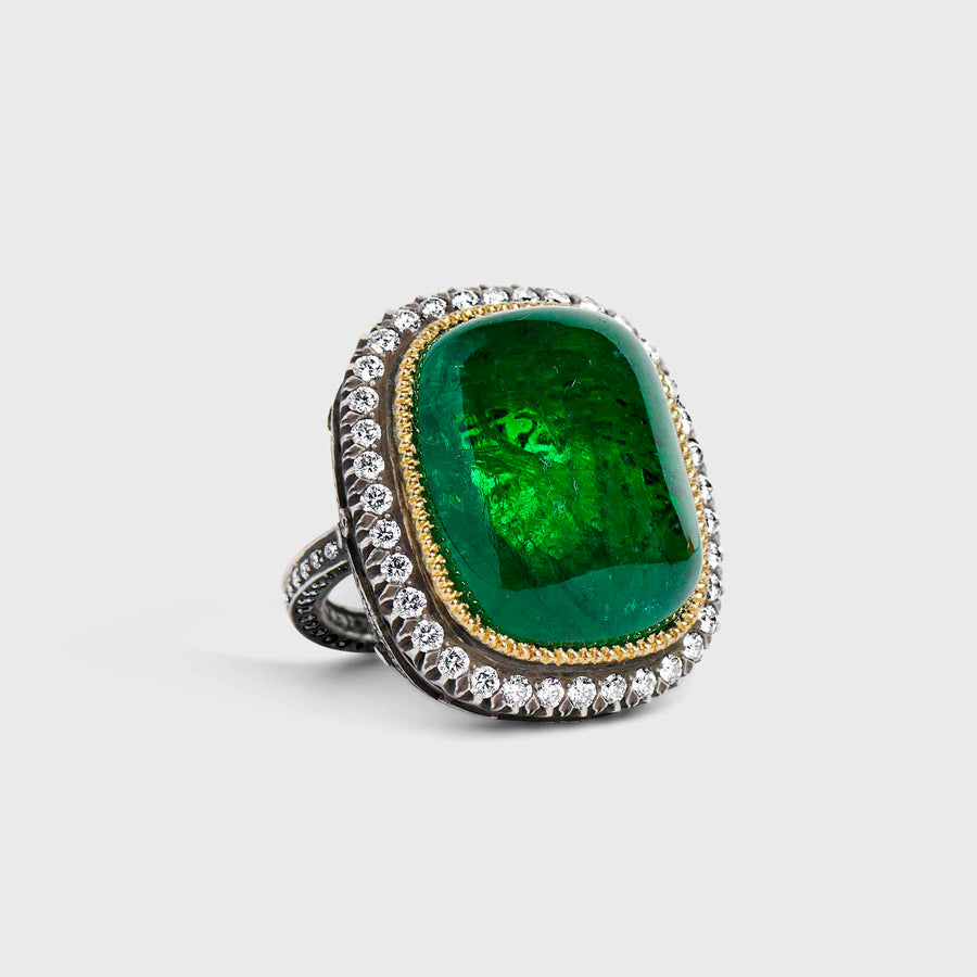 Hir Emerald and Diamond Ring