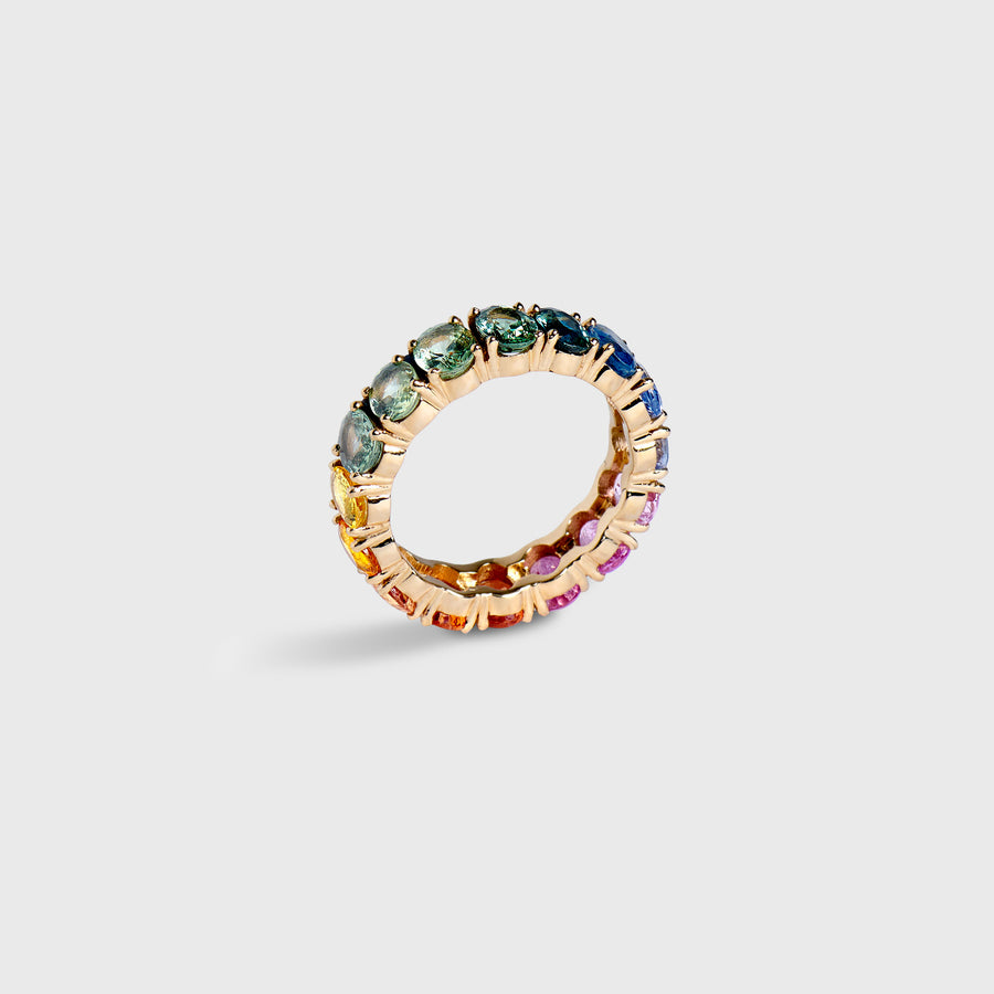 Pooja Multicolor Sapphire Band Ring