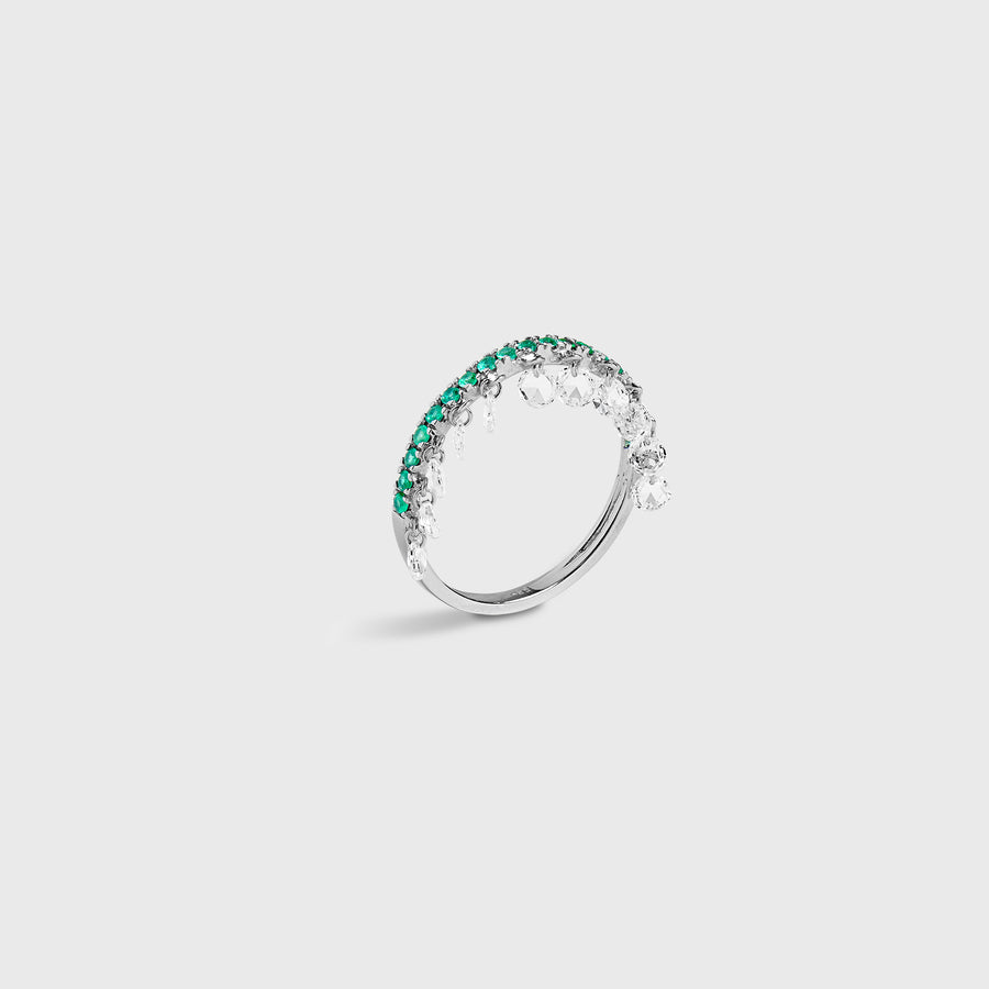 Asin Diamond and Emerald Ring