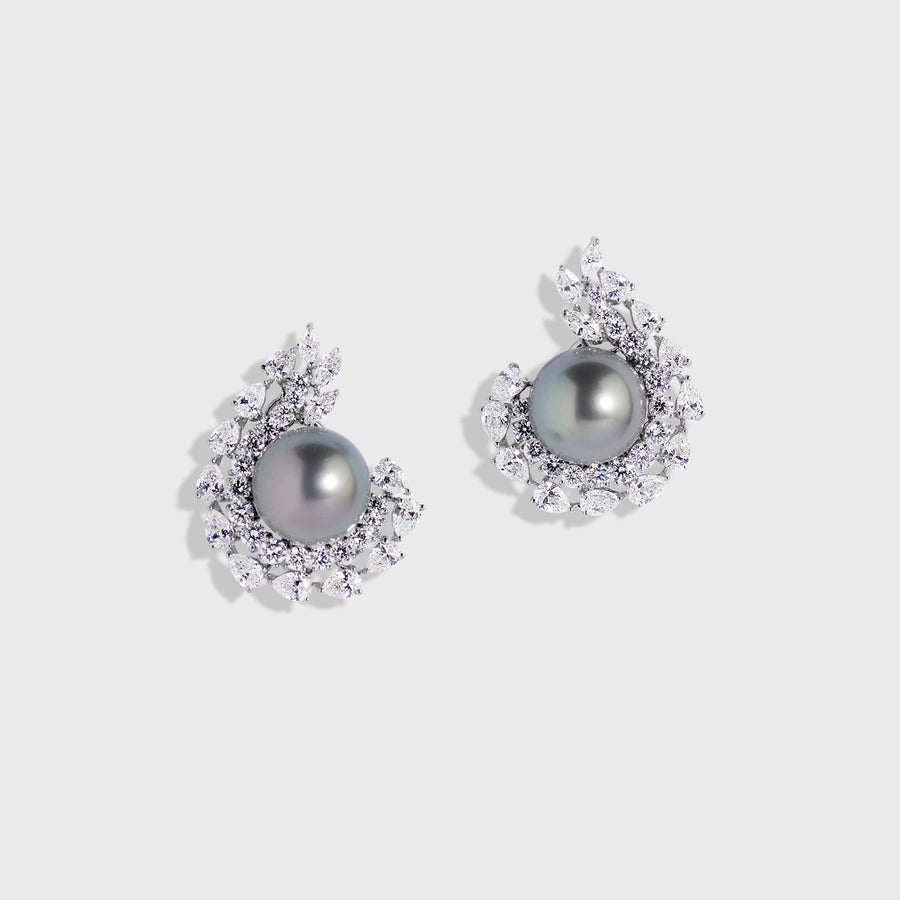 Charit Pearl and Diamond Earrings