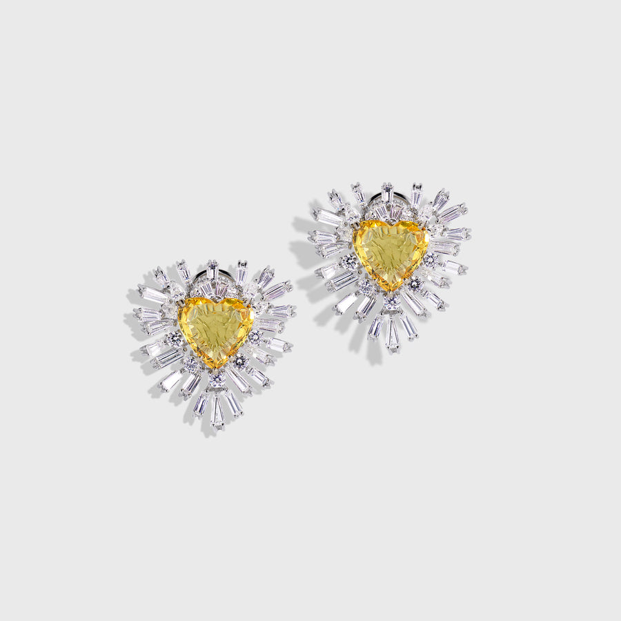 Chinmay Yellow Sapphire and Diamond Earrings